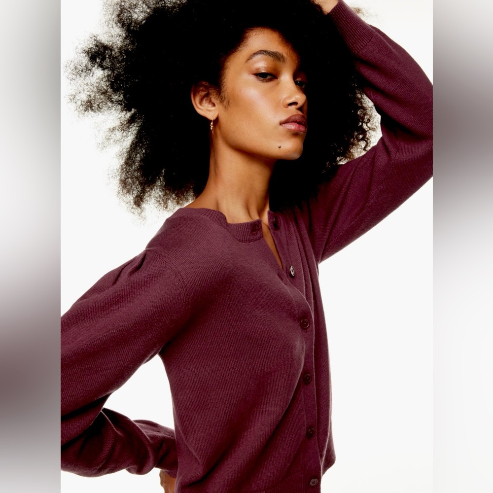 Wilfred Moonrise Cardigan in Spiced Burgundy, Size Medium
